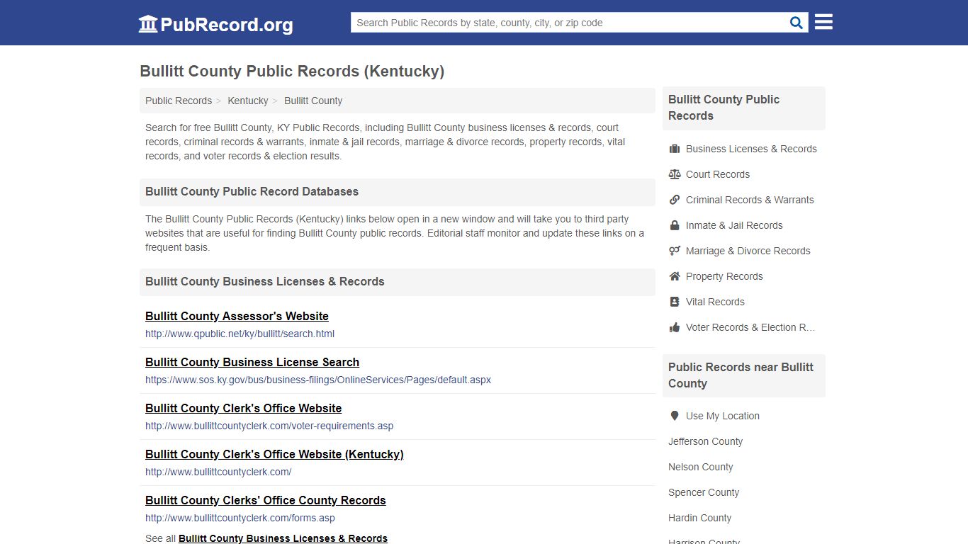 Free Bullitt County Public Records (Kentucky Public Records)